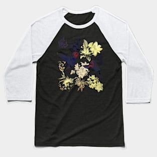 Hummingbird Floral pattern Baseball T-Shirt